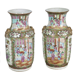 Pair of 19th Century Cantonese Vases
