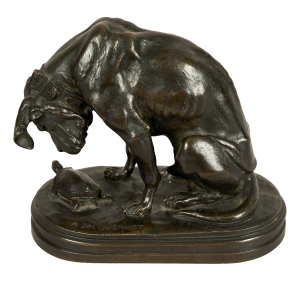 Henri Alfred Marie Jacquemart Hound and Tortoise French