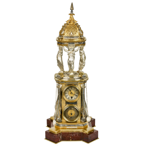 French Gilt Bronze Automaton Wallace Fountain Clock