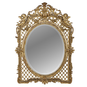 French Carved Giltwood Late 19th Century Mirror