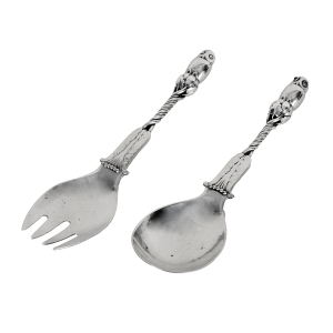Georg Jensen Owl Serving Spoon and Fork No.39