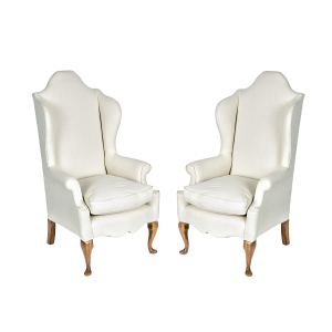 Pair of 18th Century Style Wing Chairs