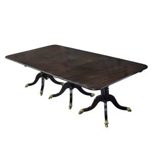 George III Period Mahogany Three Pillar Dinning Table