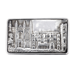 Antique Victorian Silver Gilt Castle-Top Vinaigrette, Newstead Abbey