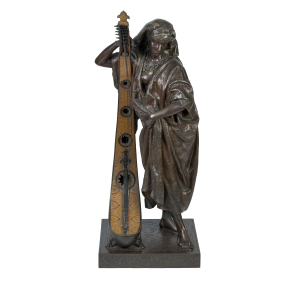 Orientalist Figure by Louis Hottot 'Jeune Harpiste Arabique