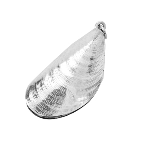 Antique Victorian Sterling Silver Mussel Shell Vinaigrette