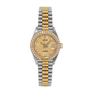 Vintage Ladies Rolex Three Colour Gold And Diamond Datejust