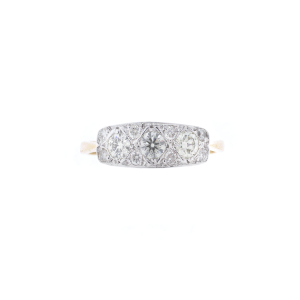 18ct Yellow Gold Diamond Panel Ring