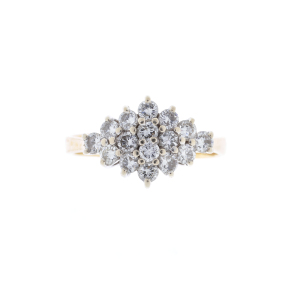 18ct Yellow Gold Diamond Cluster Ring