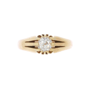 18ct Yellow Gold Diamond Solitaire Gypsy Ring